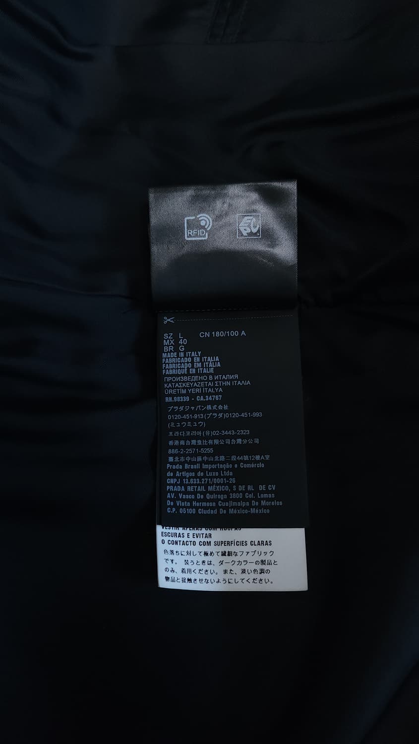 [L] 프라다 벨벳 블루종 자켓 블랙(SGB999) 상품이미지7