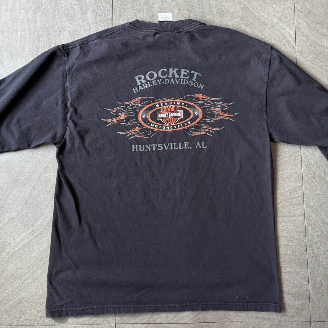 할리데이비슨 미국 생산 블랙 플레임 긴팔 티셔츠 상품이미지7