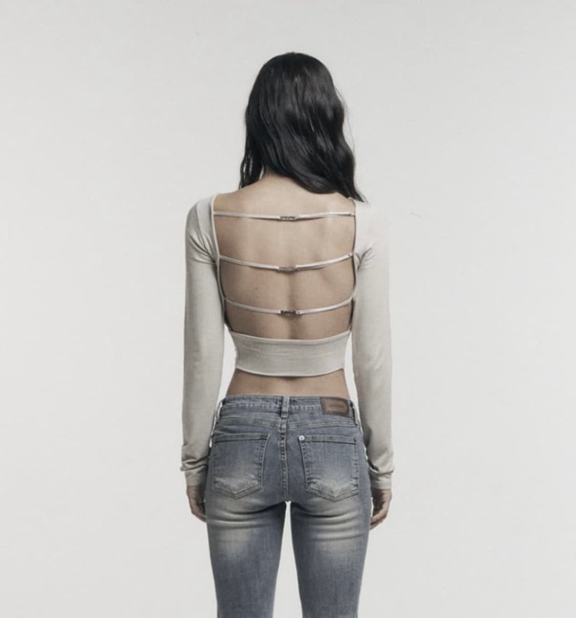 오도어 crystal back open top 그레이 상품이미지2