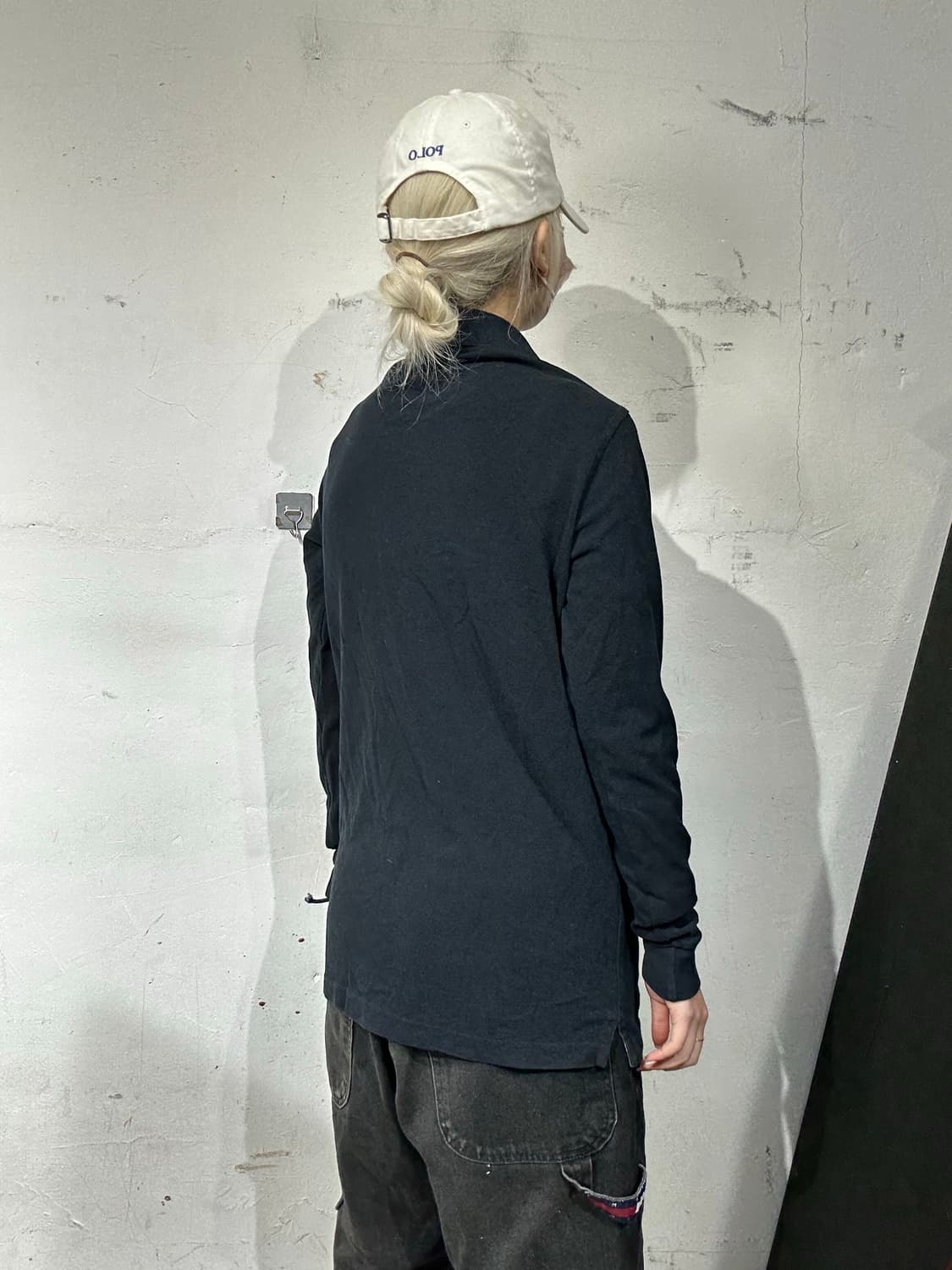 버버리 네이비 카라 긴팔티 XS 상품이미지3