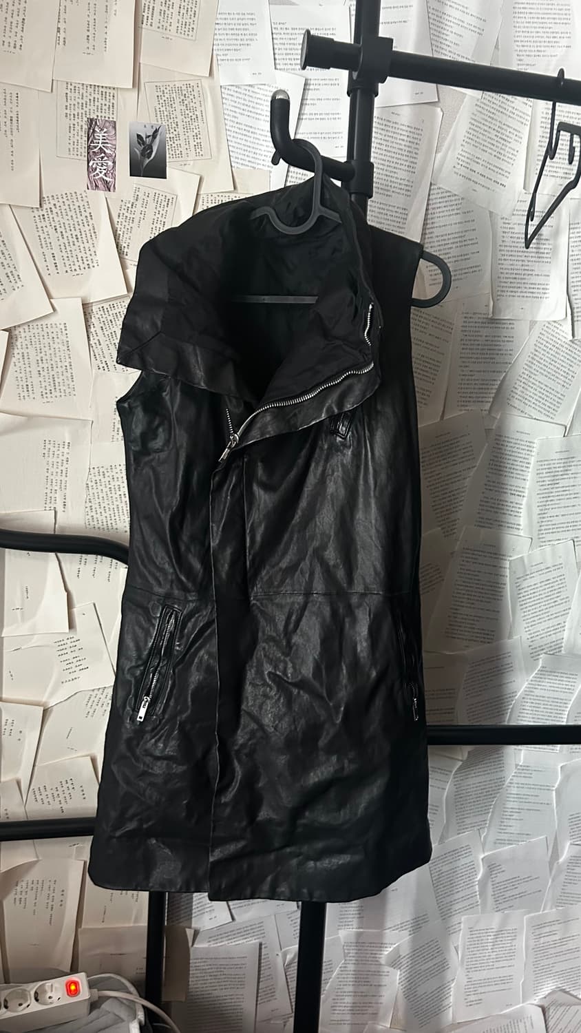 릭오웬스 하이넥 레더 가디건 상품이미지2