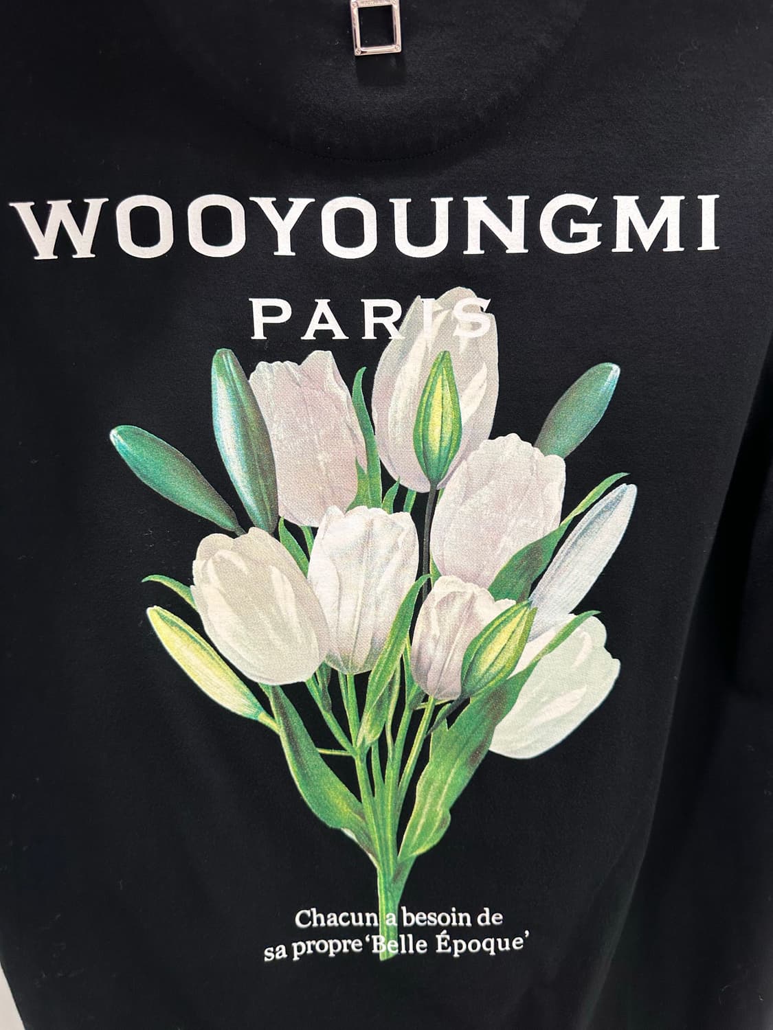 (새상품급) 우영미 백로고 플라워반팔 블랙(38) 상품이미지1