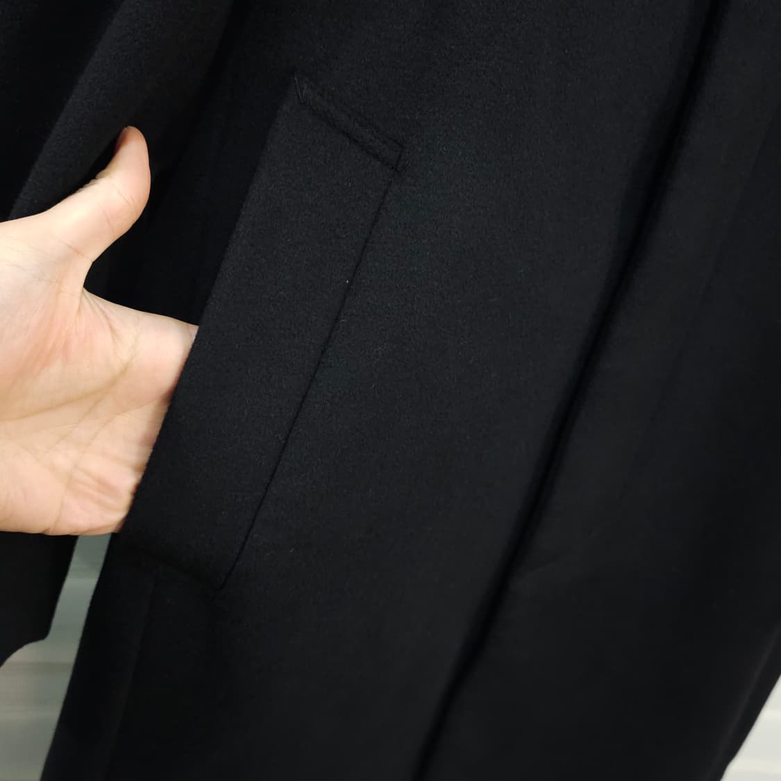 일본 Balestrino 울 캐시미어 싱글 롱코트- L 상품이미지4