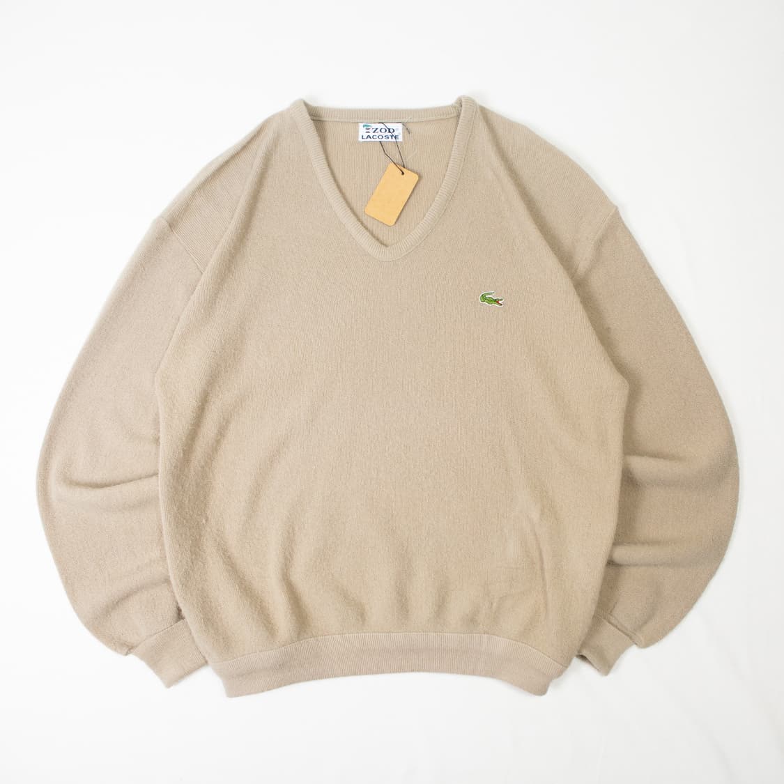 70s IZOD 라코스테 V 넥 니트 베이지 상품이미지1