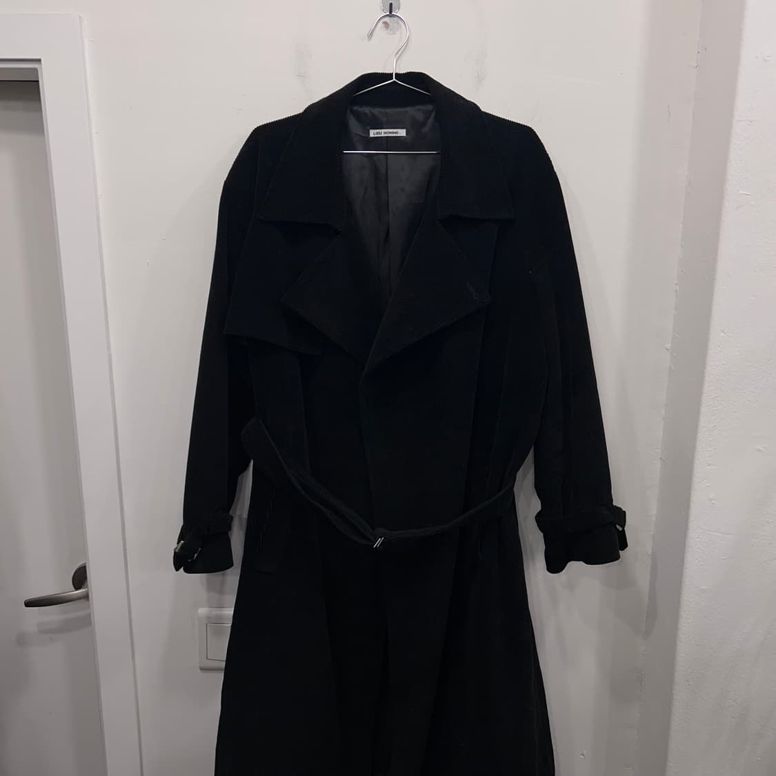 리우 옴므 코듀로이 논버튼 오버핏 로브 롱코트 상품이미지2