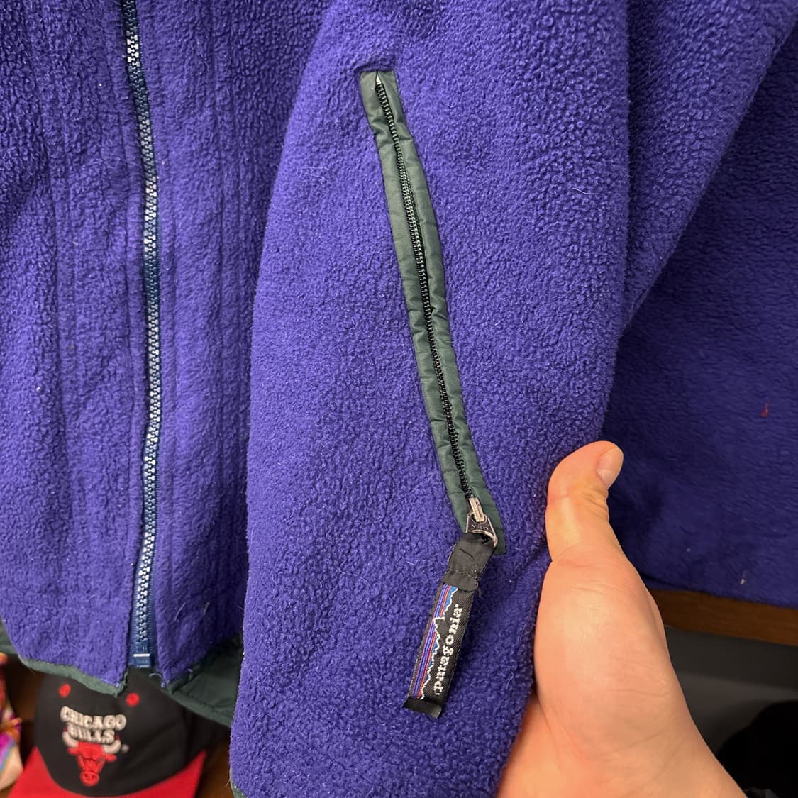 90s 파타고니아 미국생산 윈드존 플리스 후드 집업자켓 퍼플 N887 상품이미지5