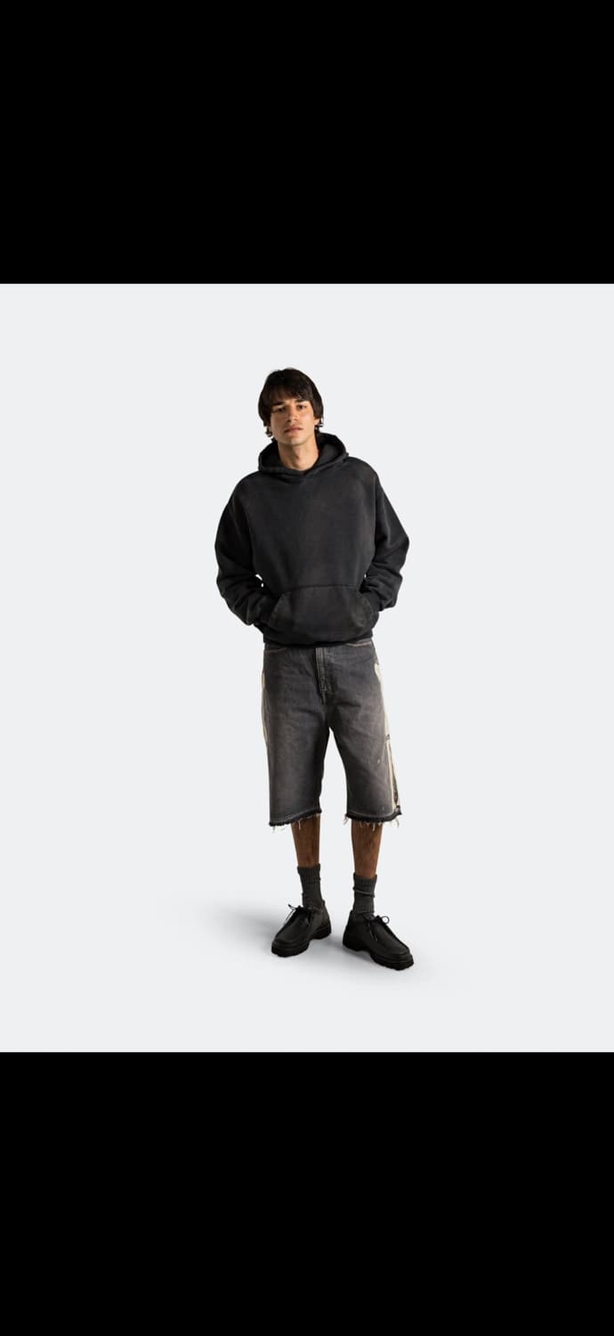 캐피탈 14온즈 데님 5P 본 자수 숏 팬츠 블랙 38사이즈 상품이미지2