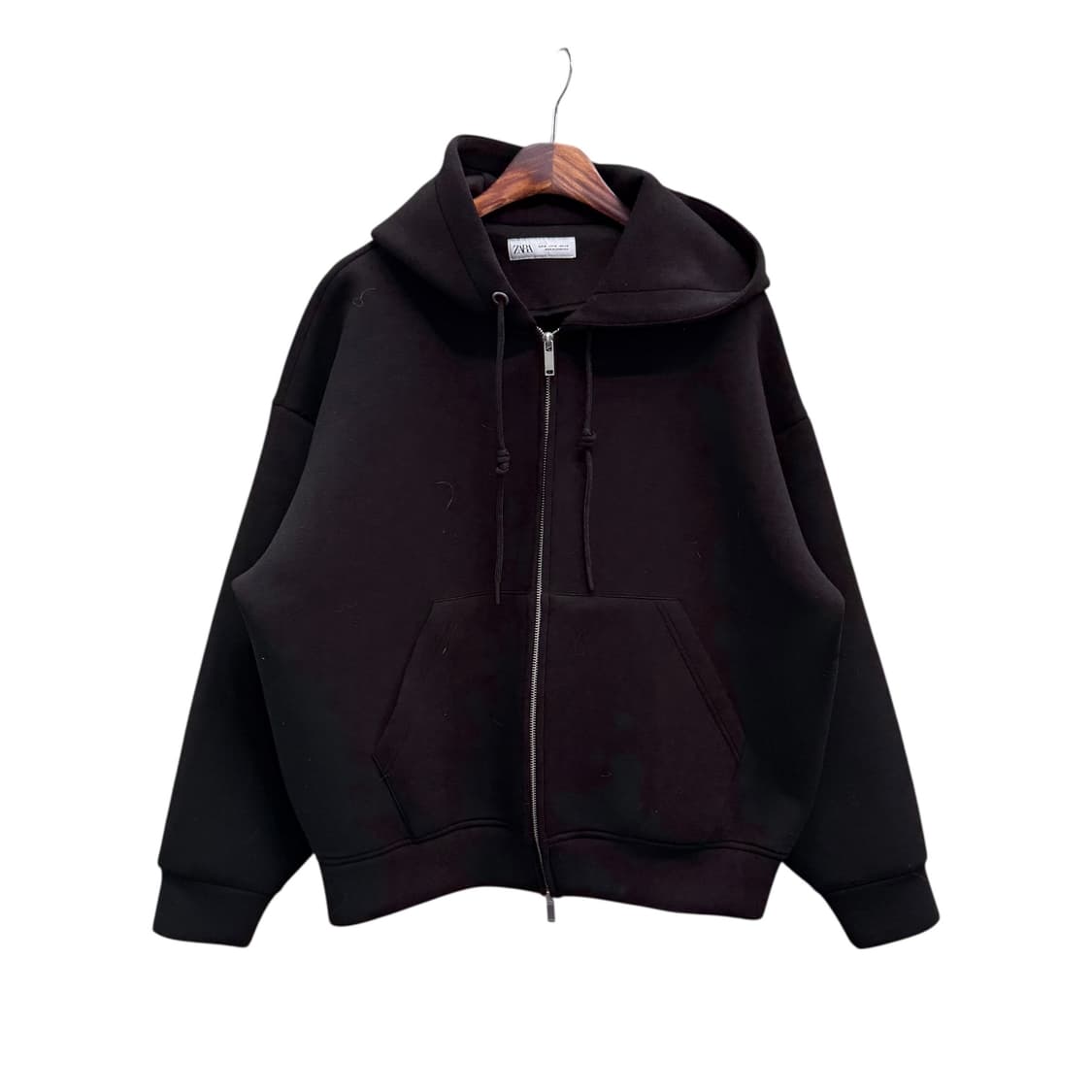 [L] 자라 블랙 후드집업 상품이미지3