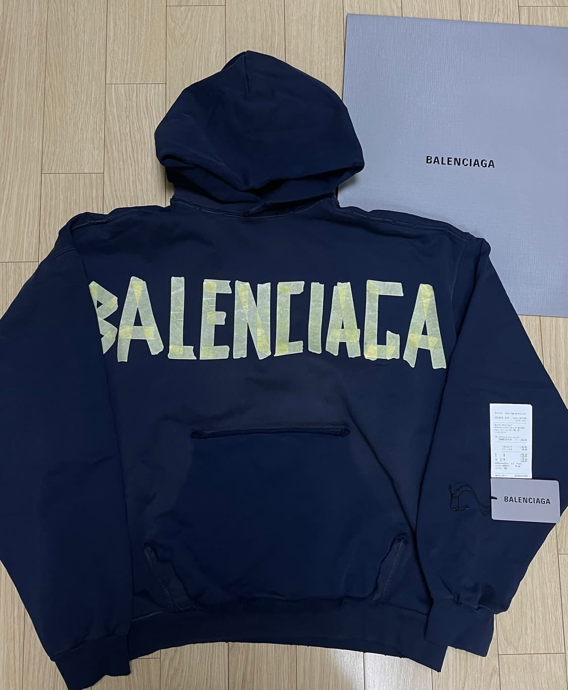 발렌시아가 테이프타입 후드 네이비 xs 상품이미지1