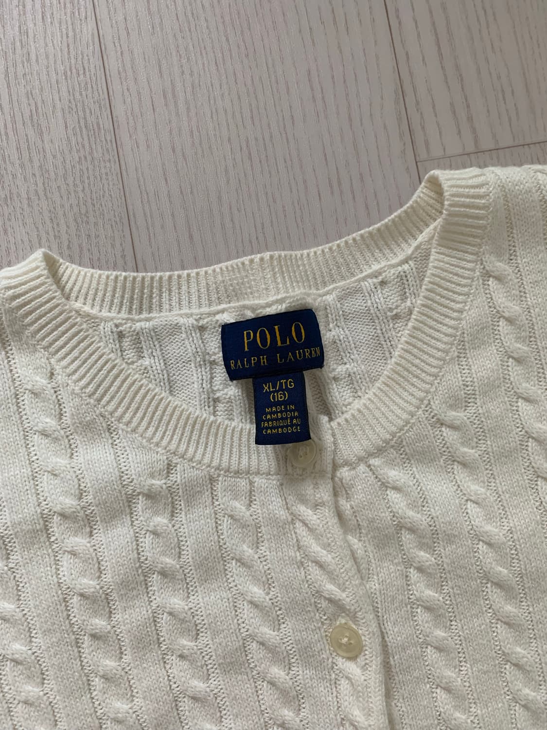 폴로 랄프로렌 포니로고 화이트 케이블 니트 가디건 상품이미지7