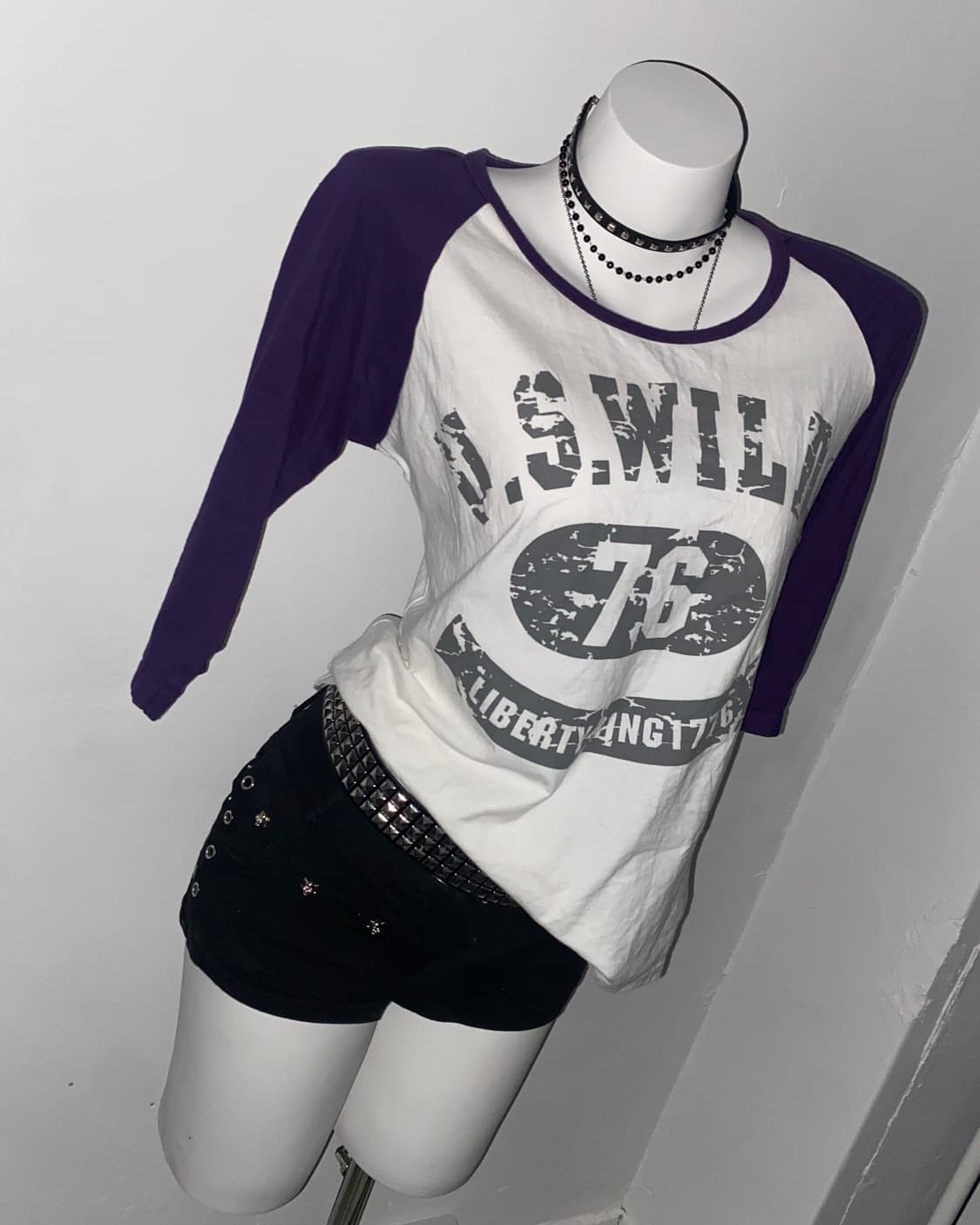 U.S. WILDS y2k punk Raglan T-shir 상품이미지2