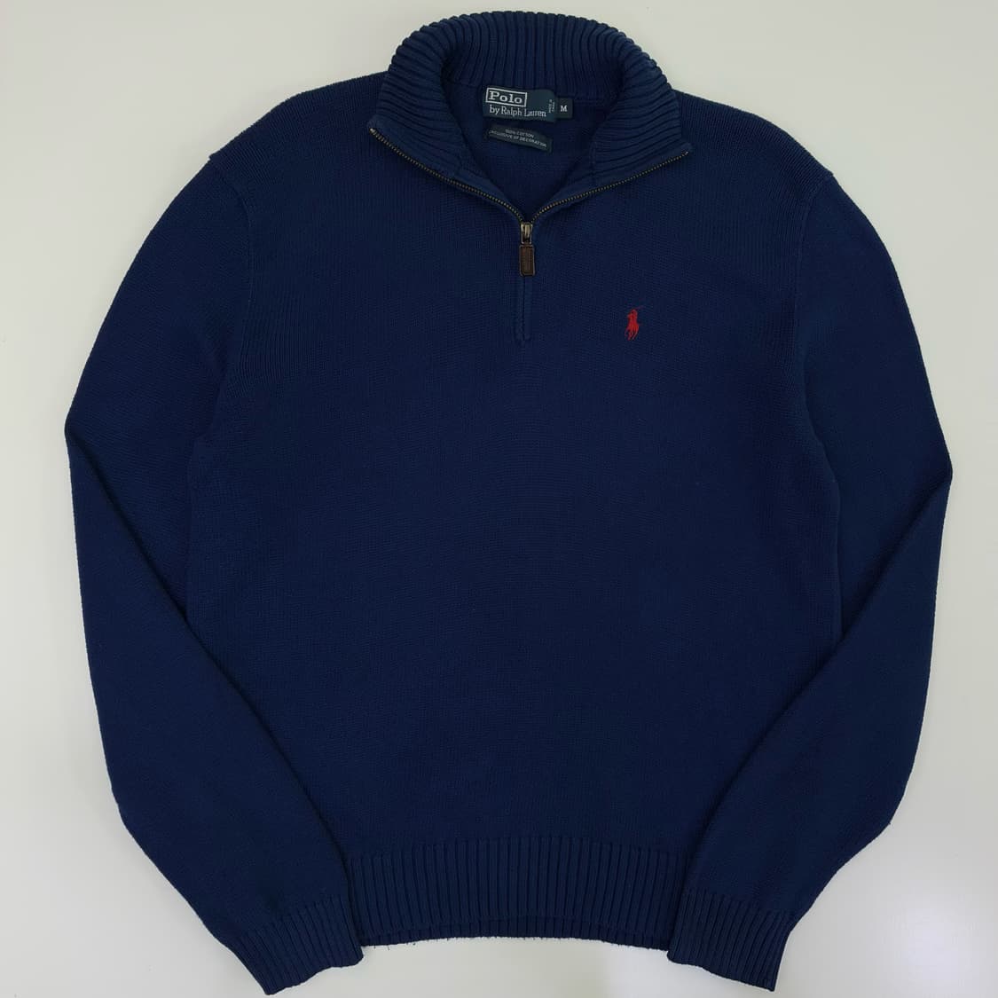 Polo  폴로 랄프로렌 코튼 블루 반집업니트 상품이미지1