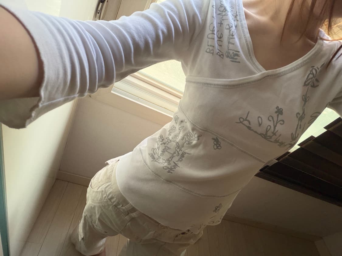 scribble print wrap top 상품이미지1