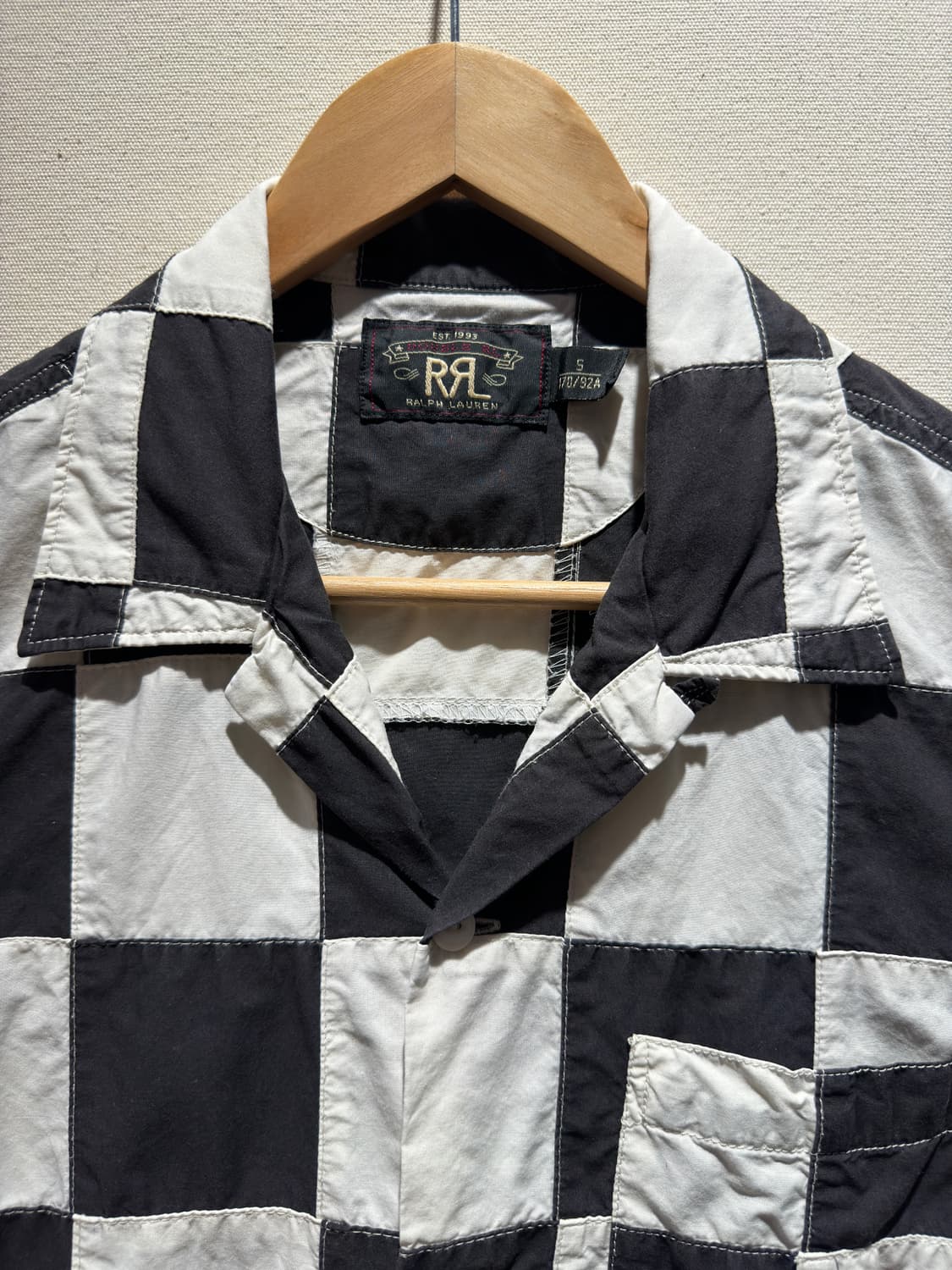 [MADE IN INDIA] 더블알엘 체커드 패치워크 숏 슬리브 셔츠 상품이미지3