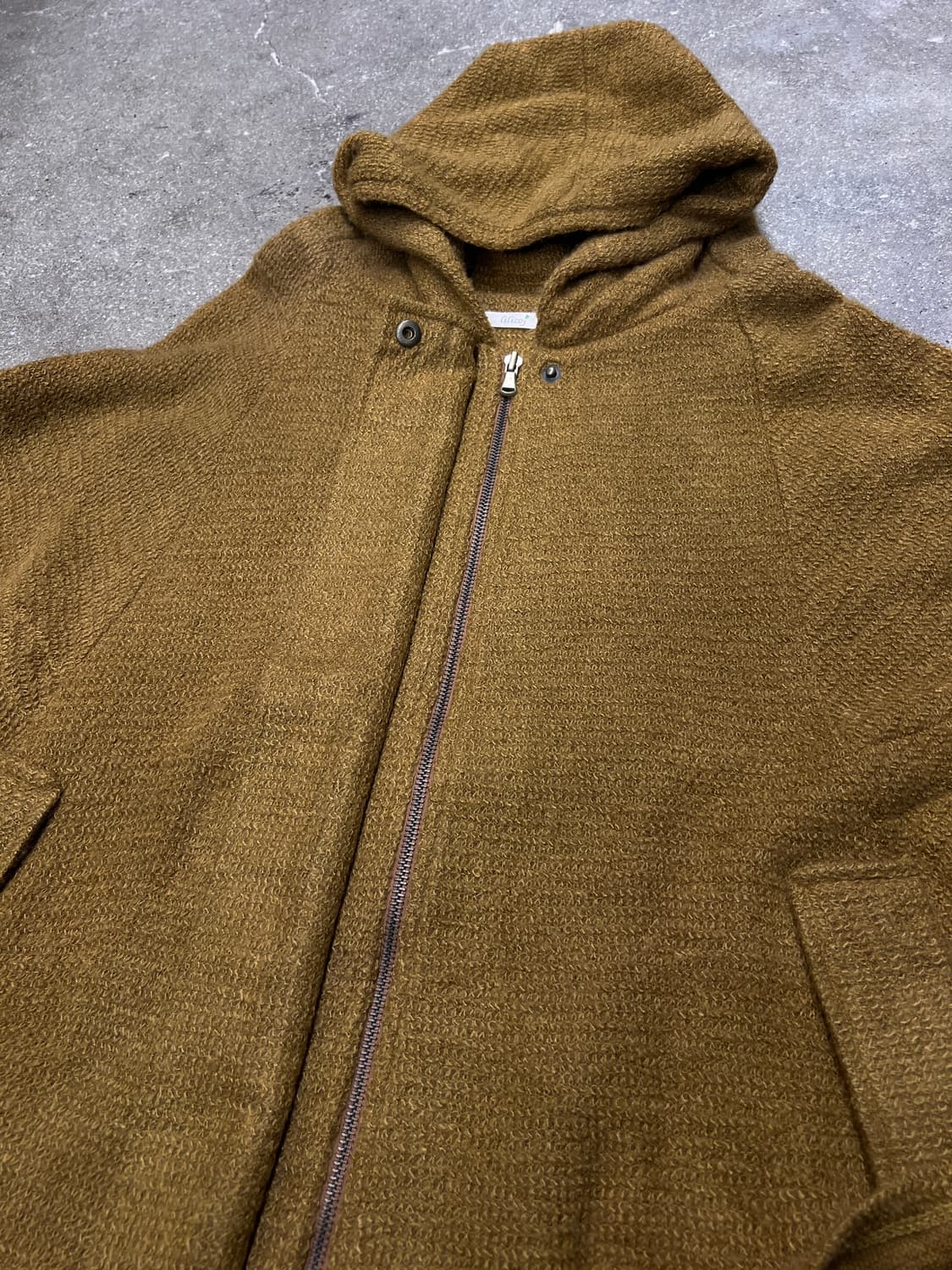 아크릴 울 후드 망토 집업 상품이미지3