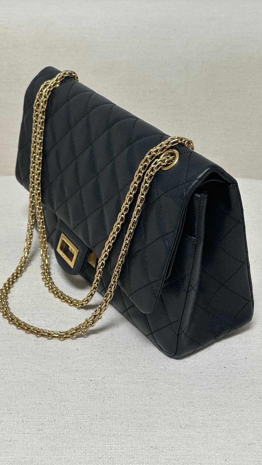샤넬 빈티지 2.55 캐비어 맥시(구 라지)  상품이미지6