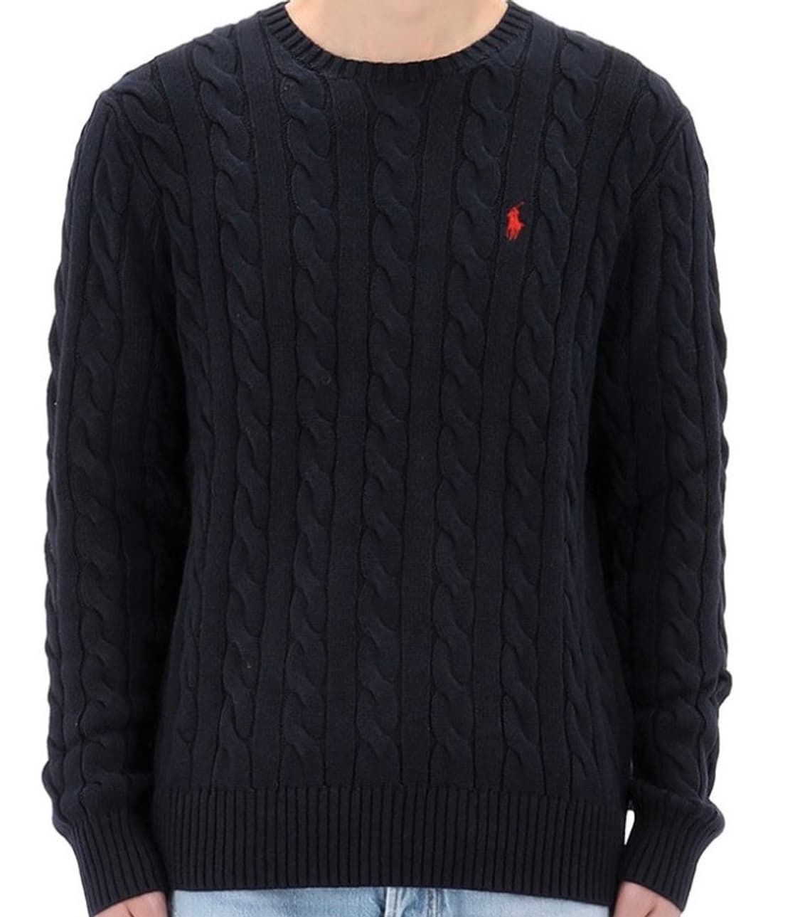 (정품)(새상품)폴로 라운드넥 케이블 꽈배기 니트 상품이미지3