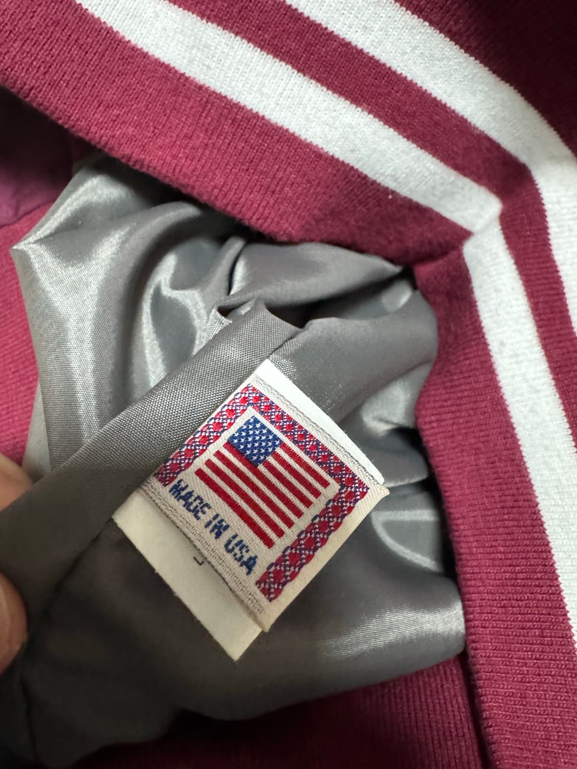 골든베어 코튼 바시티자켓 버건디 M사이즈 상품이미지6