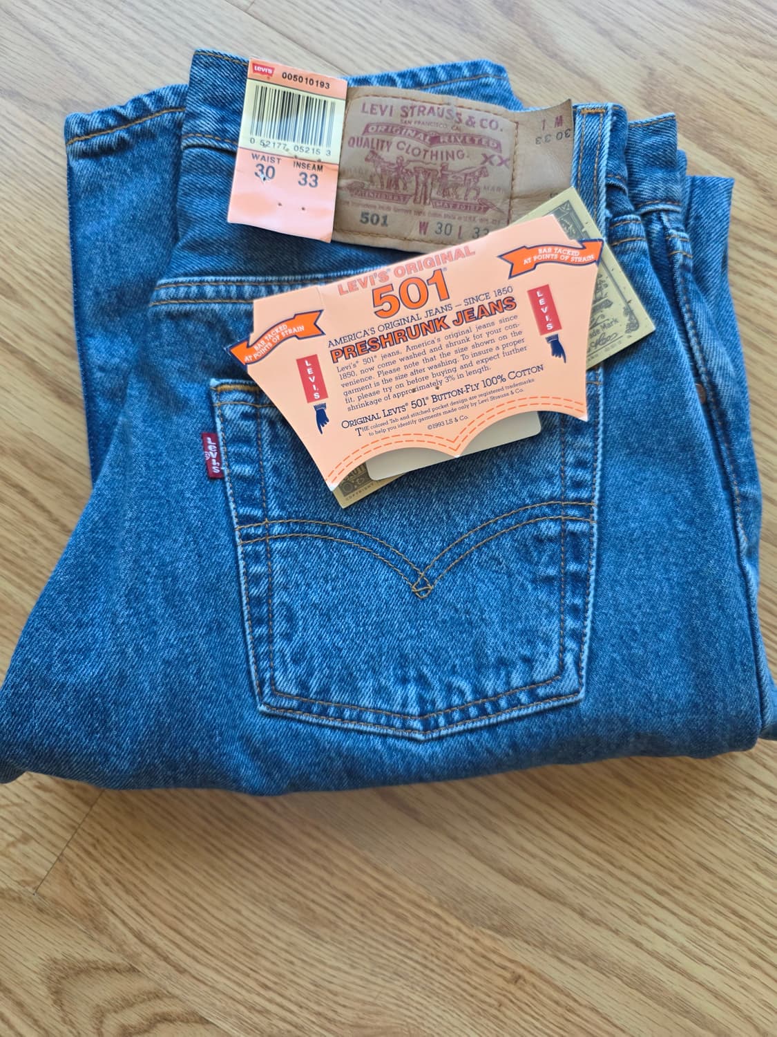 Levi’s 501 데드스탁 W30×L33 Made in USA 상품이미지1