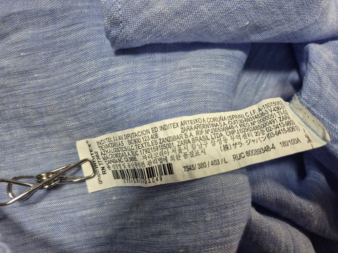 ZARA자라 남성 린넨 셔츠 L 상품이미지8