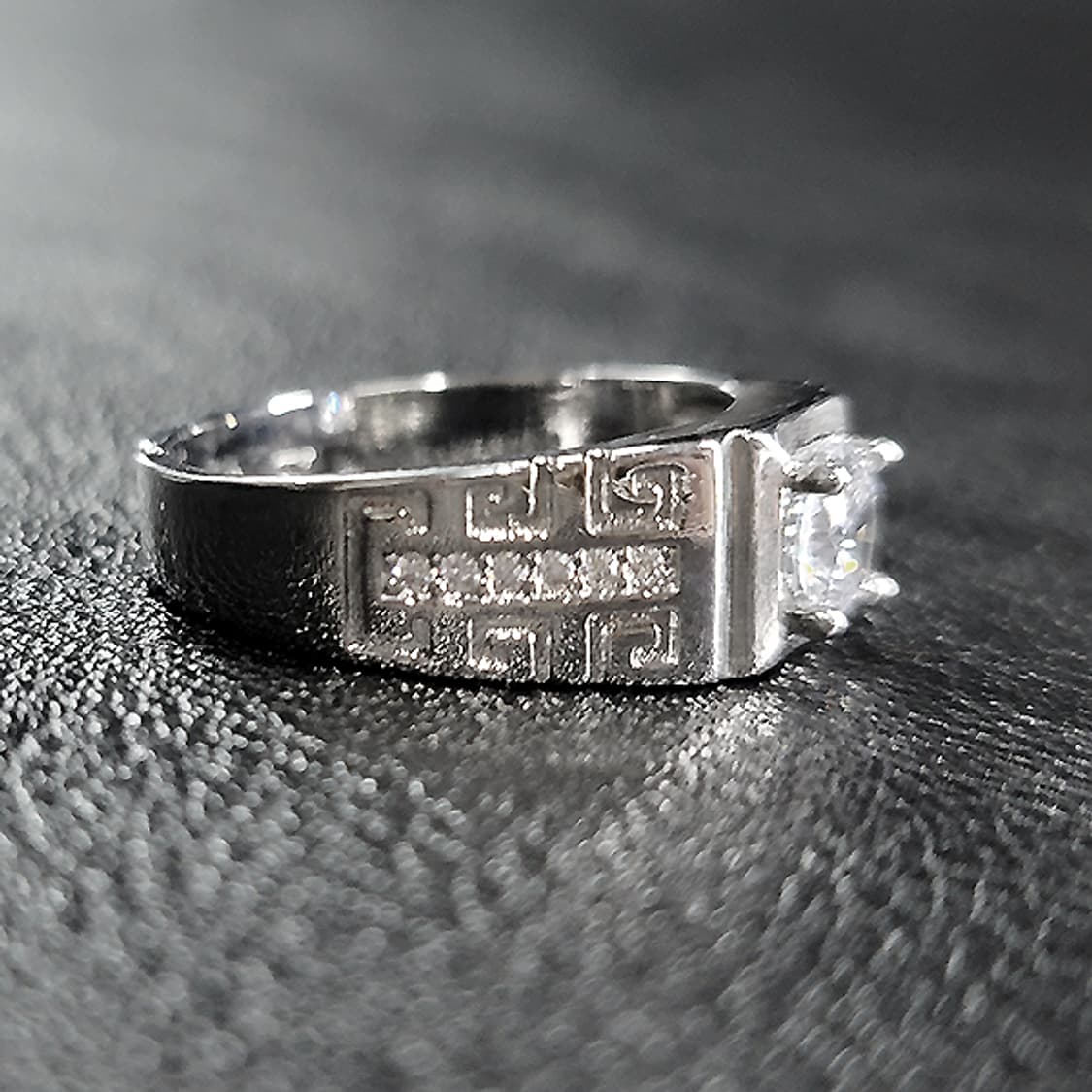 Tenor 실버 모이사나이트 남자 빈티지 선물 소품 반지 상품이미지2