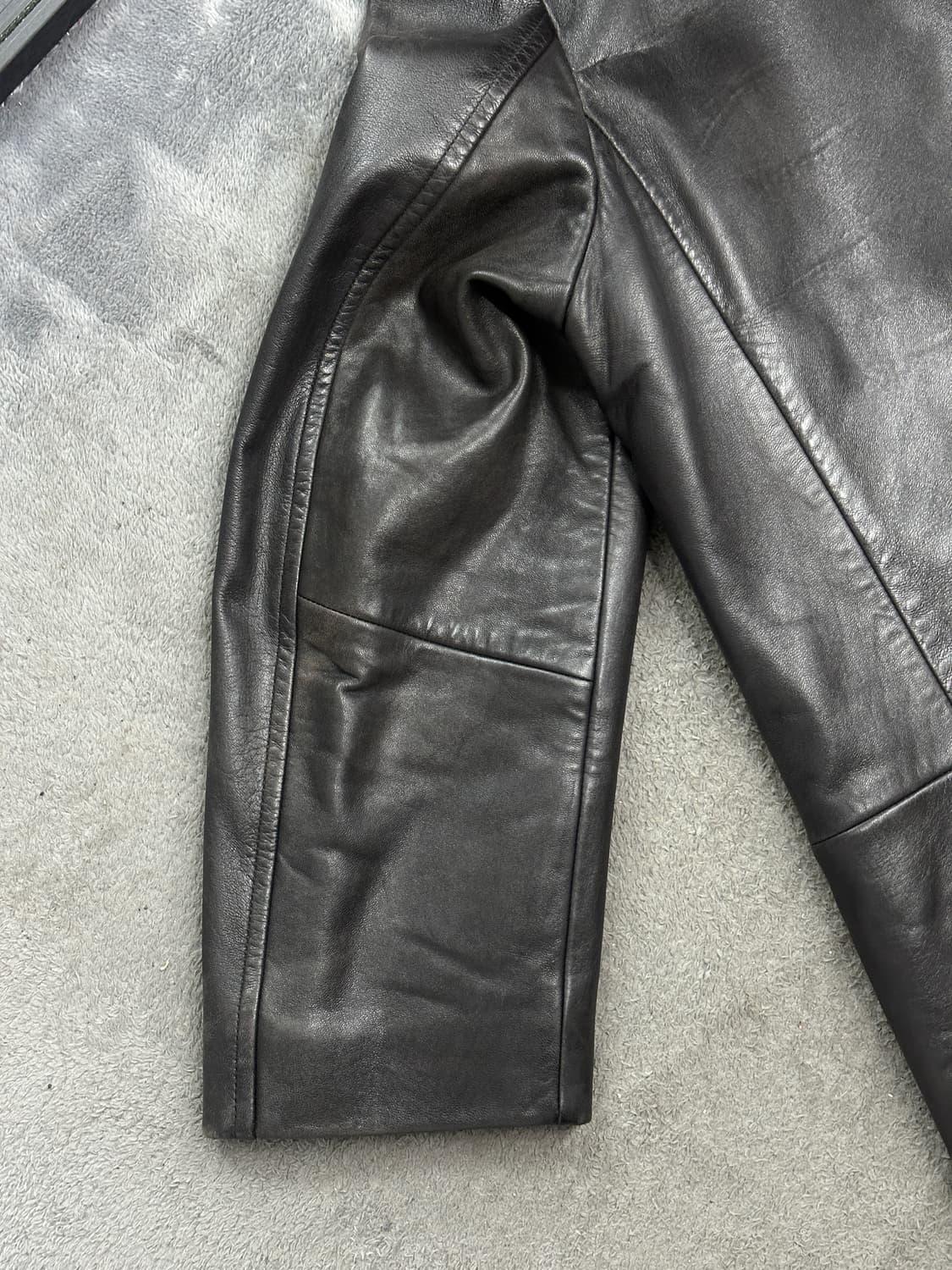 00s HUGO BOSS 램스킨 레더 자켓 XL 상품이미지6