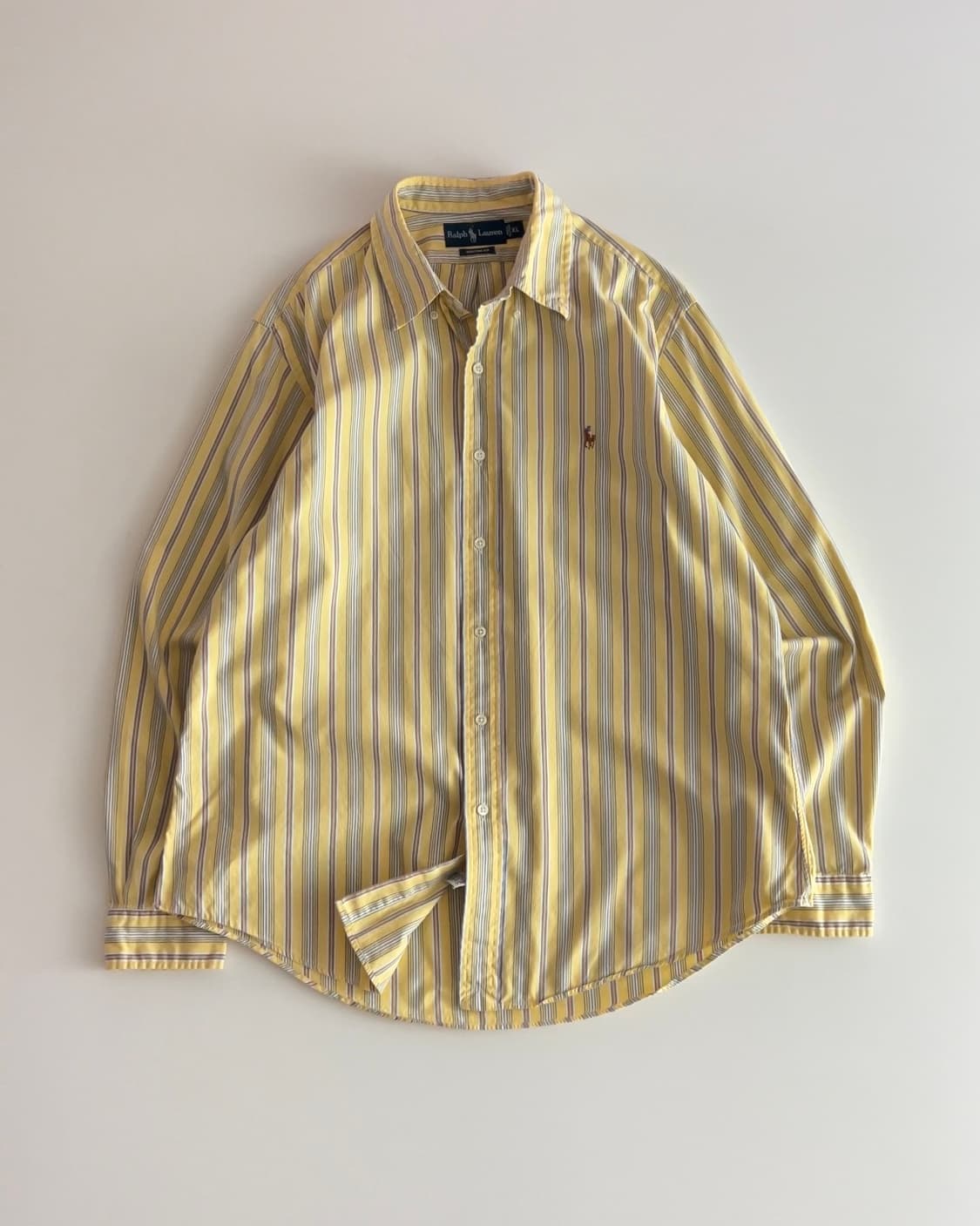 폴로 랄프로렌 옐로우 스트라이프 셔츠 XL 상품이미지1