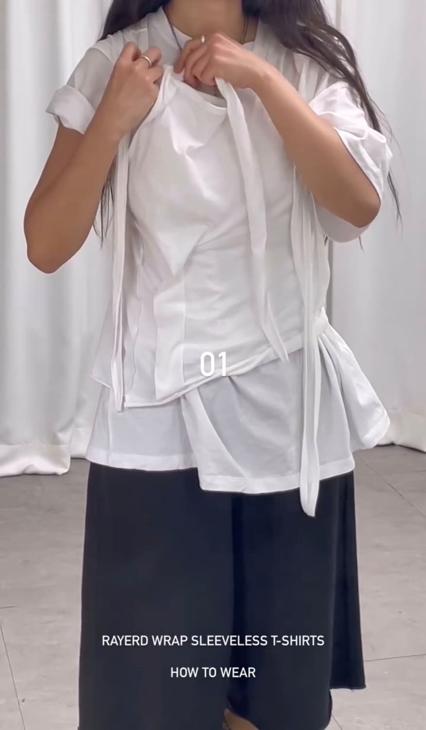 Repos리포스 layered wrap sleeveless T-shirt 상품이미지3