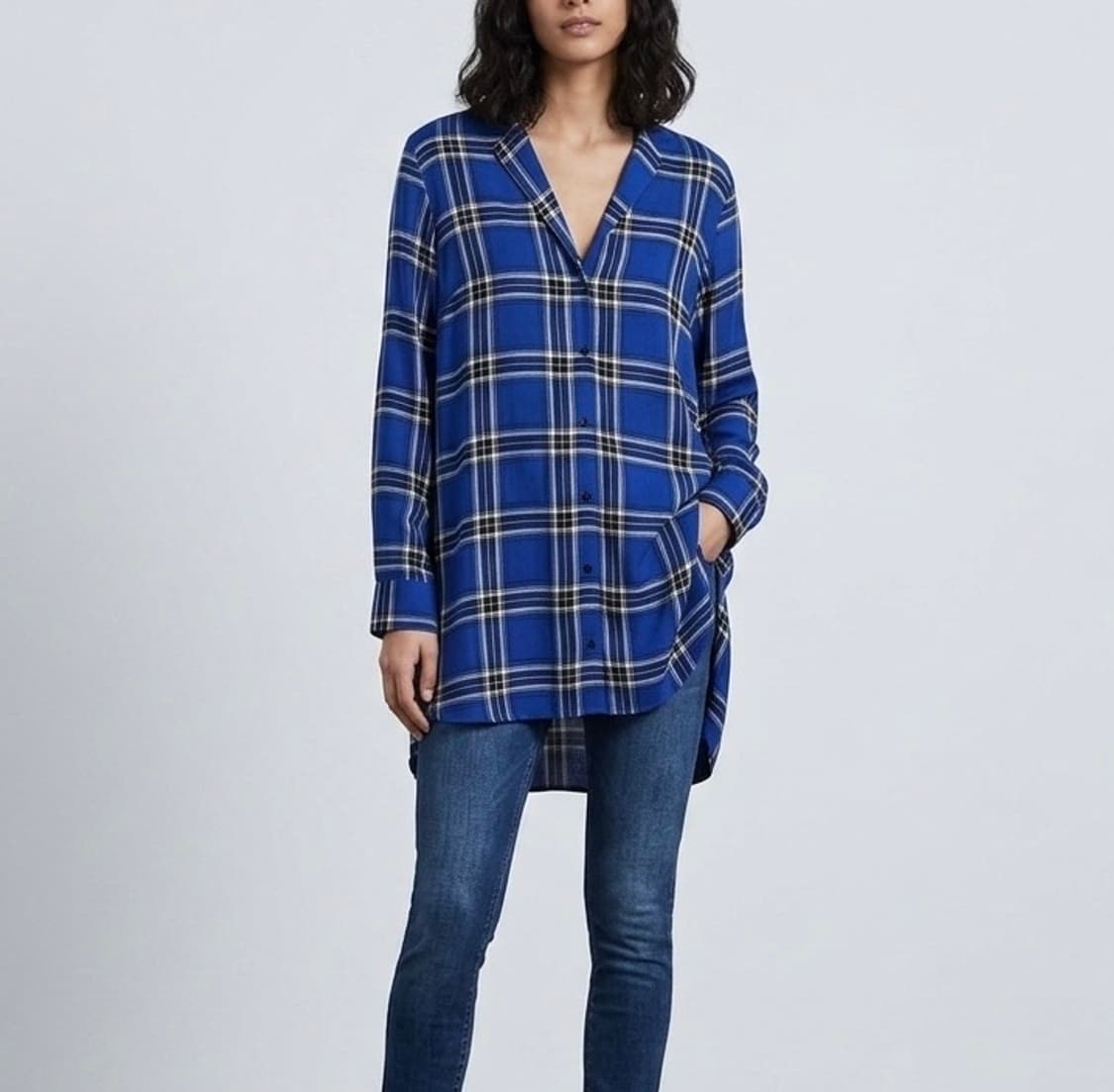 [S]자라우먼 체크 오버핏 셔츠 상품이미지1