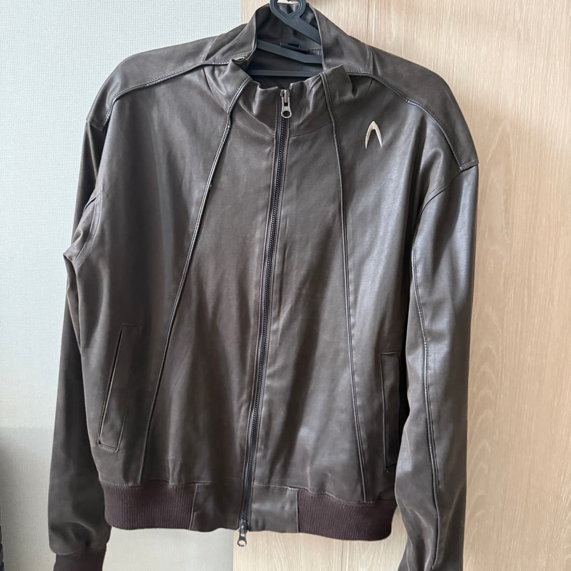 아캄 파이핑 레더 블루종 브라운 상품이미지2