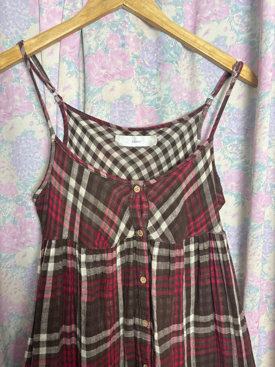 레드 브라운 체크 슬리브리스 상품이미지6