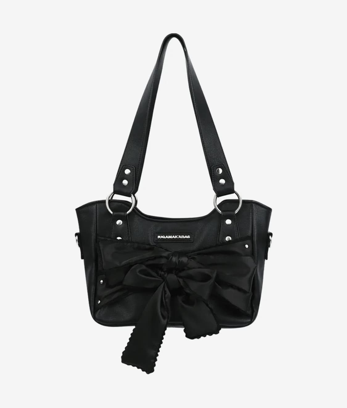 이우가미카라스 레이스 리본 숄더백 블랙 상품이미지1