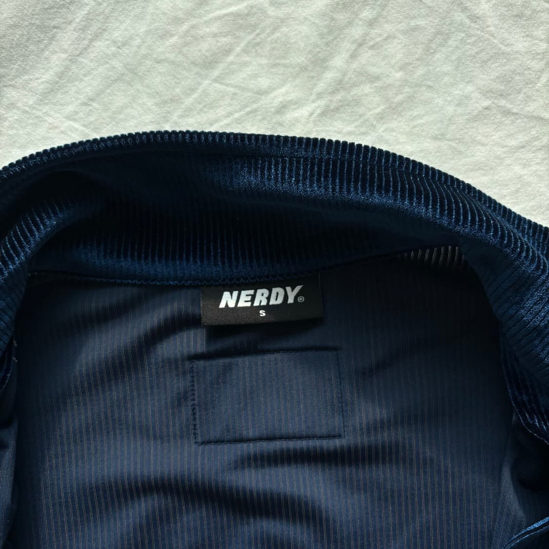 널디 트랙탑 S 코듀로이 벨벳 네이비 ny 져지 상품이미지3