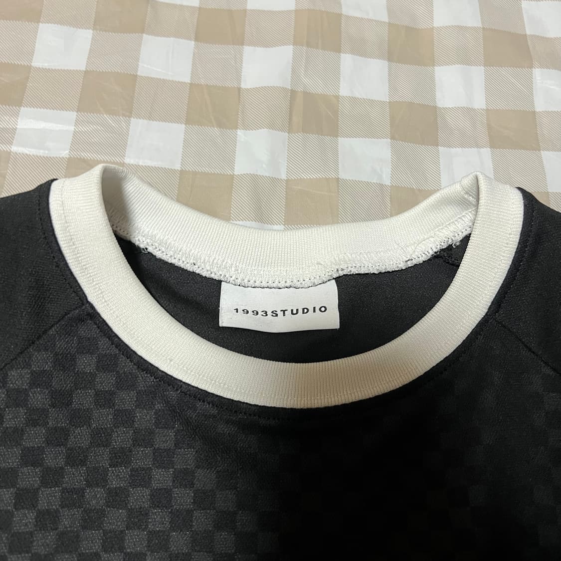 1993 스튜디오 체크패턴 긴팔티 블랙 검정 패턴 체크 상품이미지2