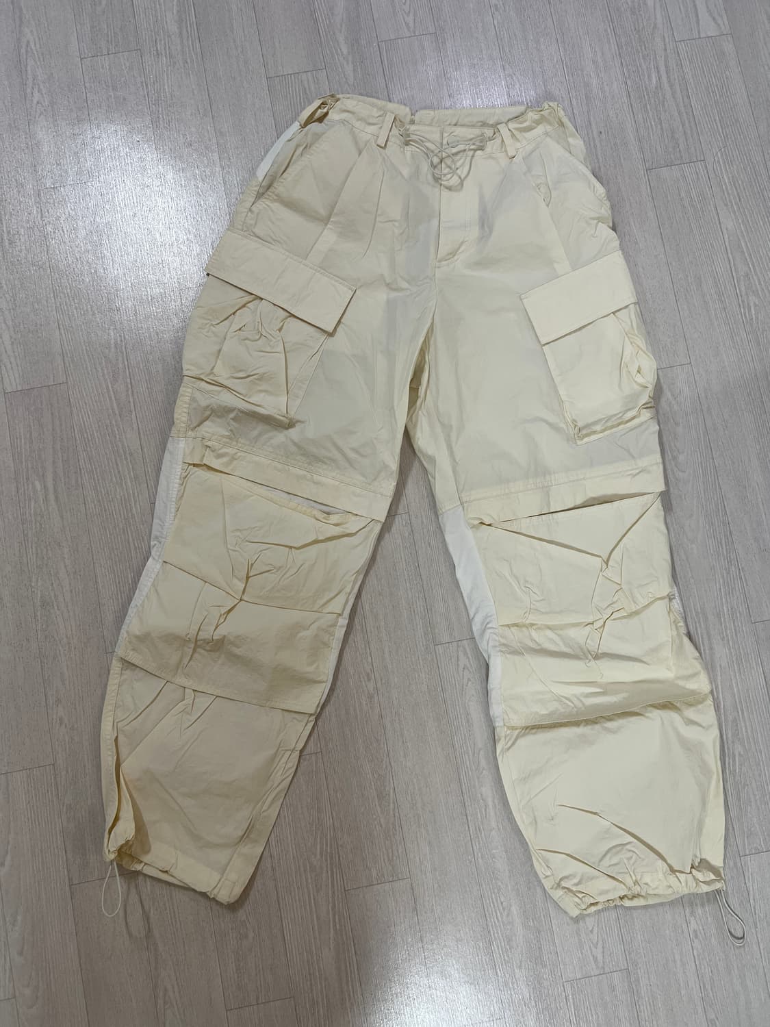 쿠어 나일론 스트링 팬츠 크림 스몰 상품이미지1