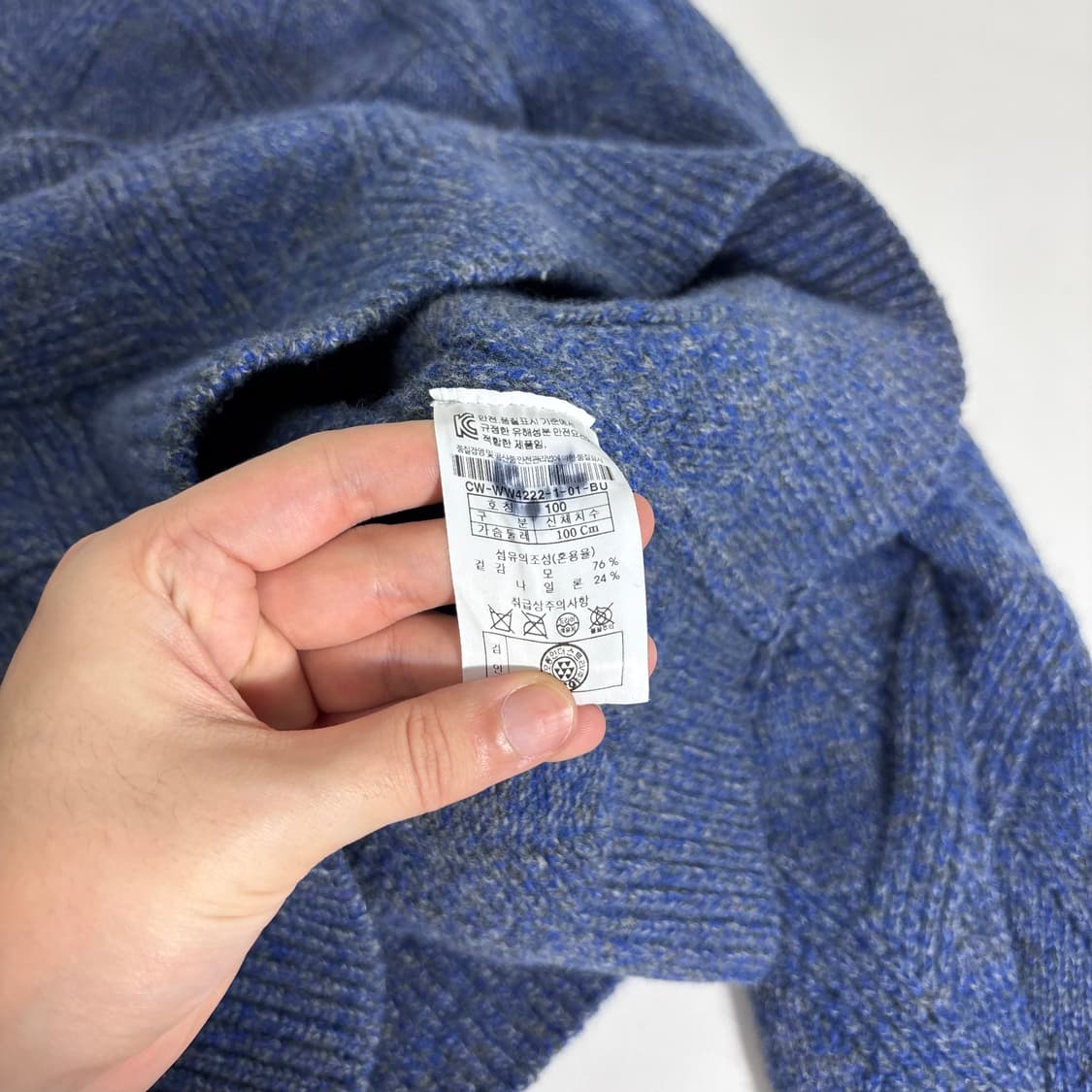 38 M 커스텀멜로우 네이비 보카시 크루넥니트 상품이미지6