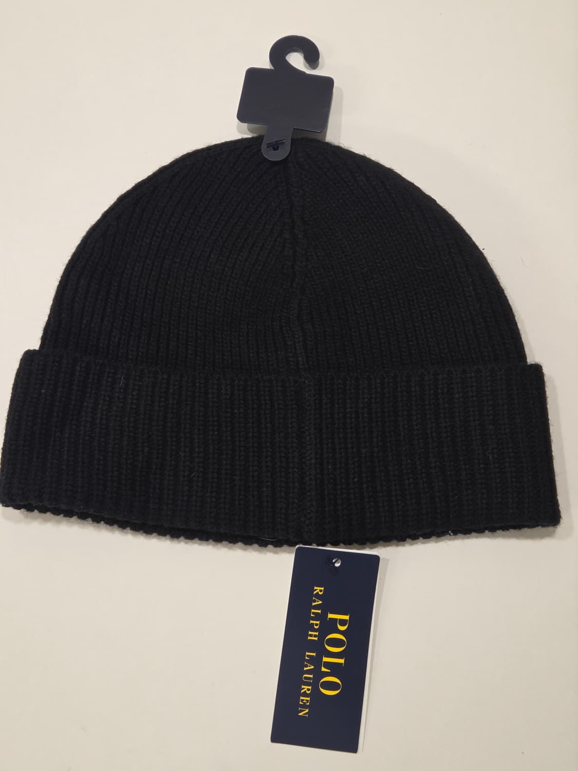 폴로 랄프로렌 불독 자수 리브 비니 블랙 (NWT/O/S) 상품이미지2