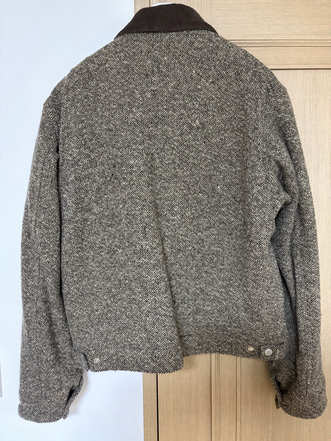 [4사이즈 새상품]오라리 25fw 홈스펀 트위드 블루종 브라운 상품이미지3