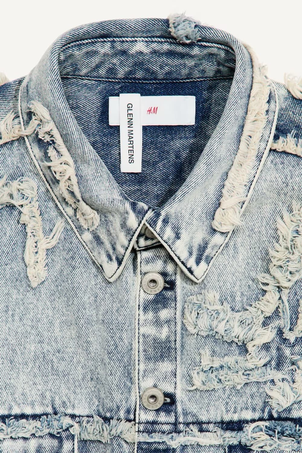 글렌 마틴스 x h&m 디스트레스드 룩 데님 셔츠 상품이미지4