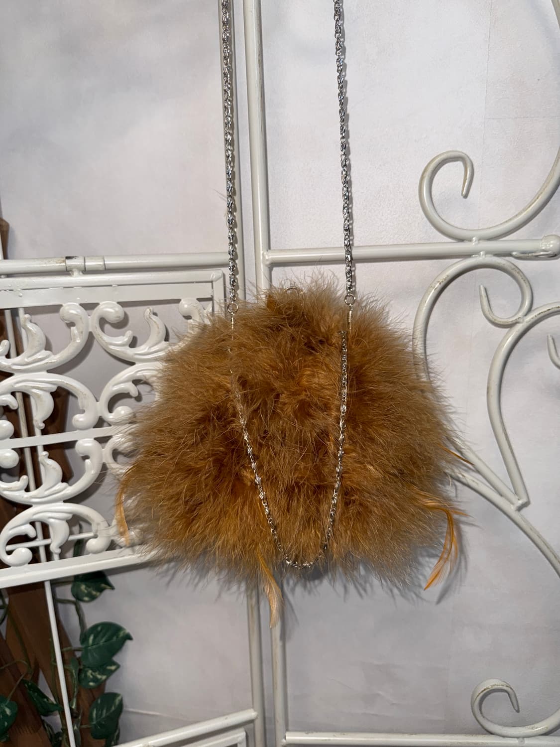 Brown fur beads mini two ways chain bag 상품이미지4