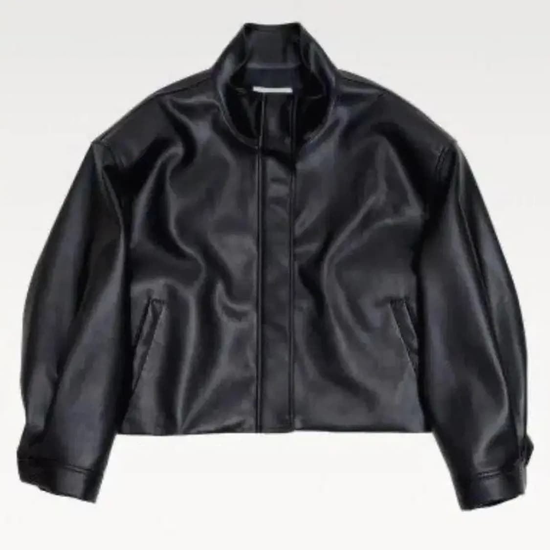 아모멘토 크롭 레더 점퍼 상품이미지1