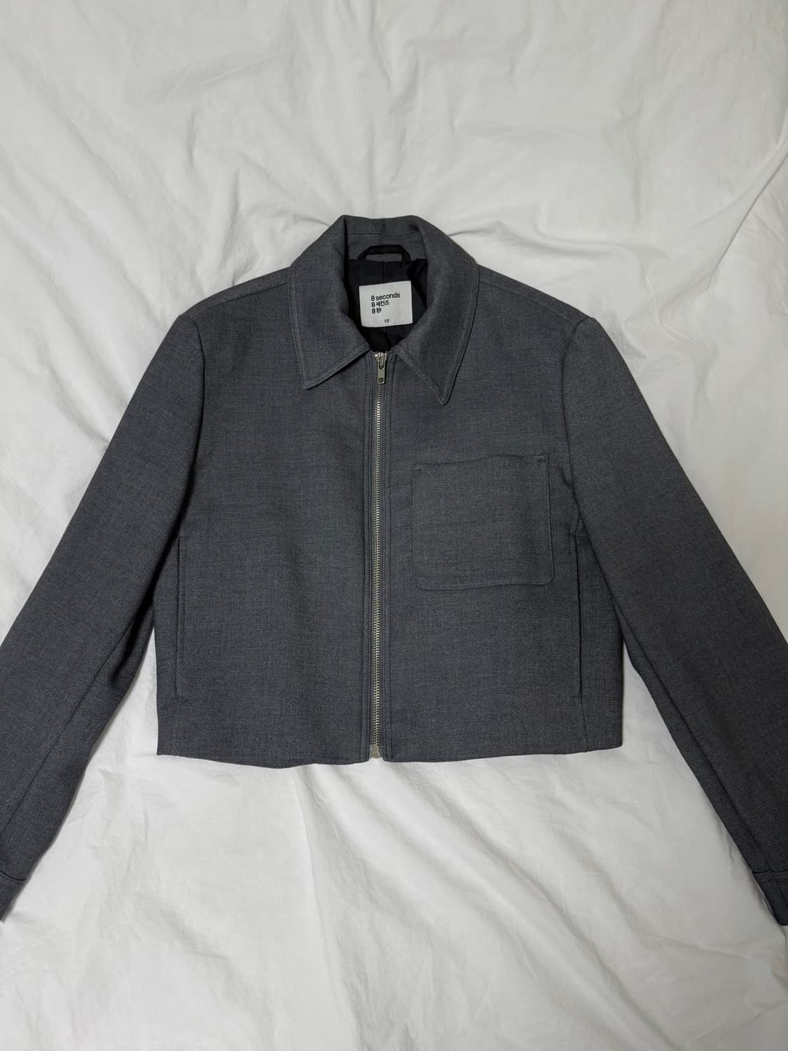 에잇세컨즈 크롭 집업 점퍼 그레이 80(xs) 상품이미지5