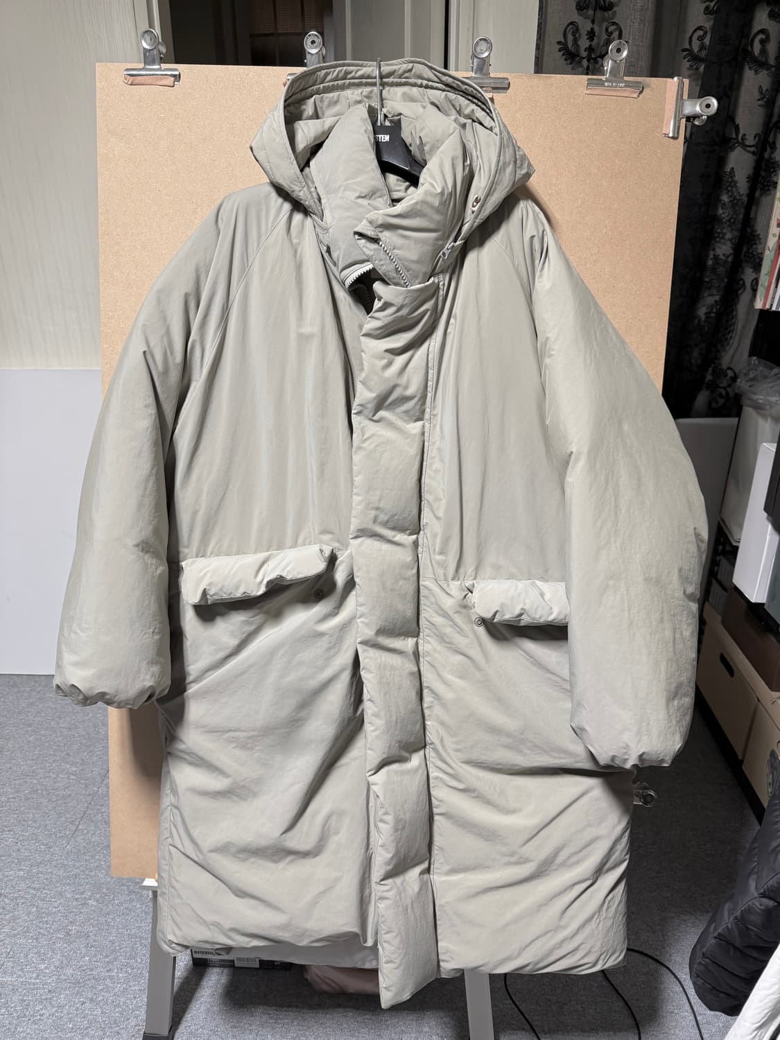 토마스모어 퀼팅 몬스터 파카 그레이 베이지 상품이미지4