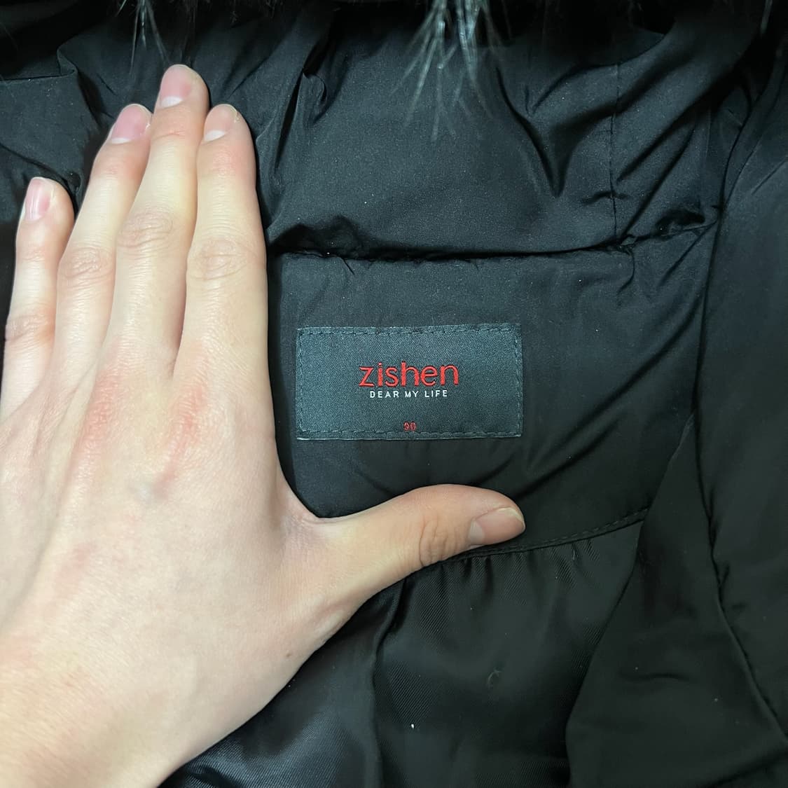 지센 여성 덕다운 라쿤퍼 후드 롱패딩 S/90  상품이미지4