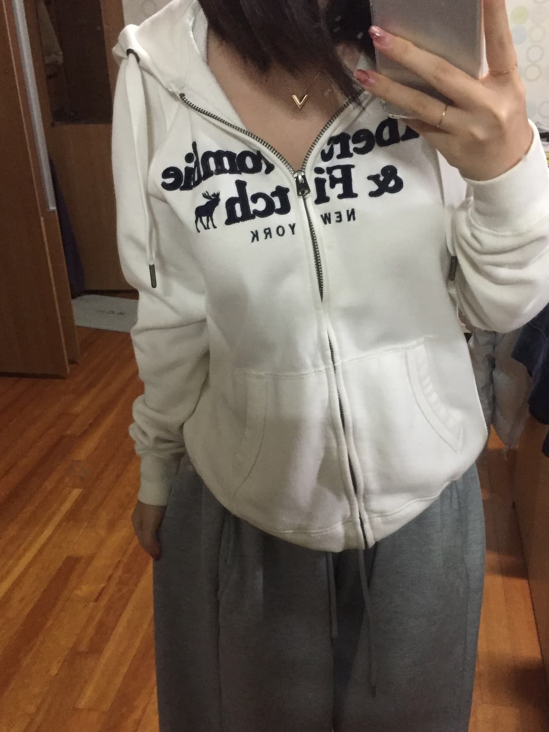 아베크롬비 대장 화이트 후드집업 상품이미지1