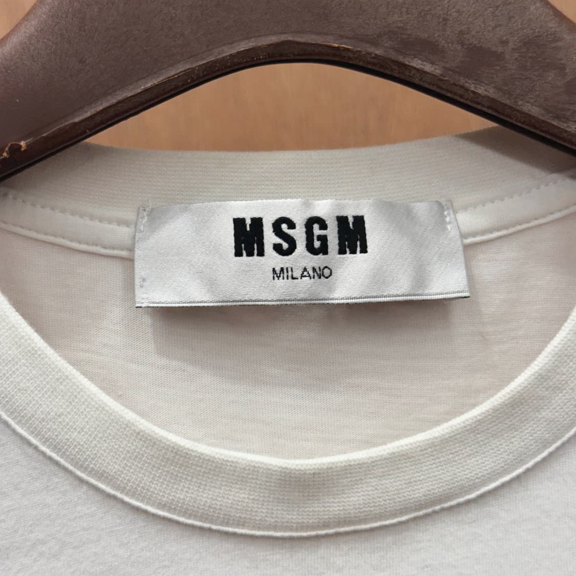 MSGM 밀라노 로고 프린팅 코튼 라운드넥 반팔 티셔츠 화이트 상품이미지7