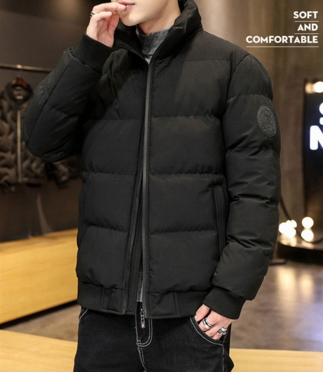 패딩점퍼 남성용 심플 패딩자켓 겨울 방한점퍼 자켓 두툼한 겨울 방한잠바
 상품이미지5