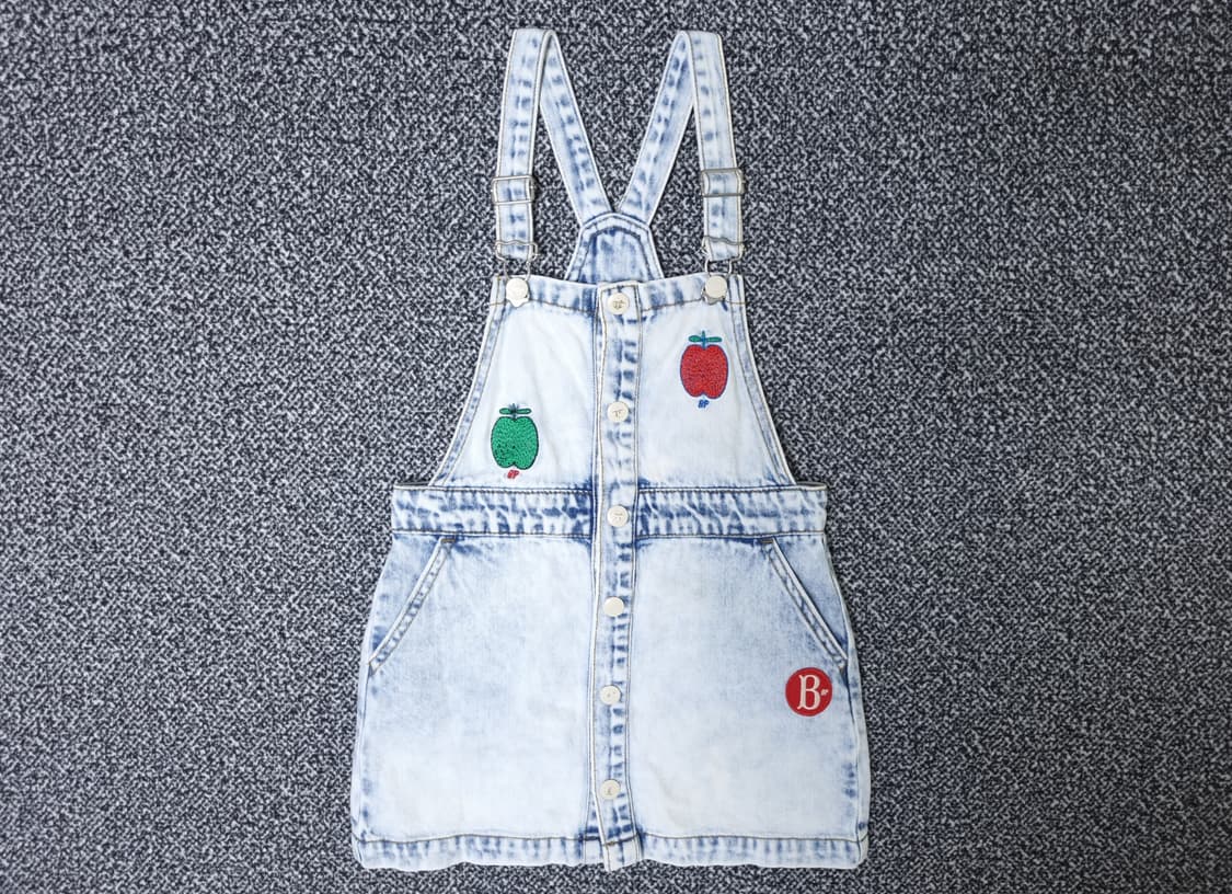 [무료배송][110]베베드피노 애플 데님 멜빵 원피스 상품이미지1