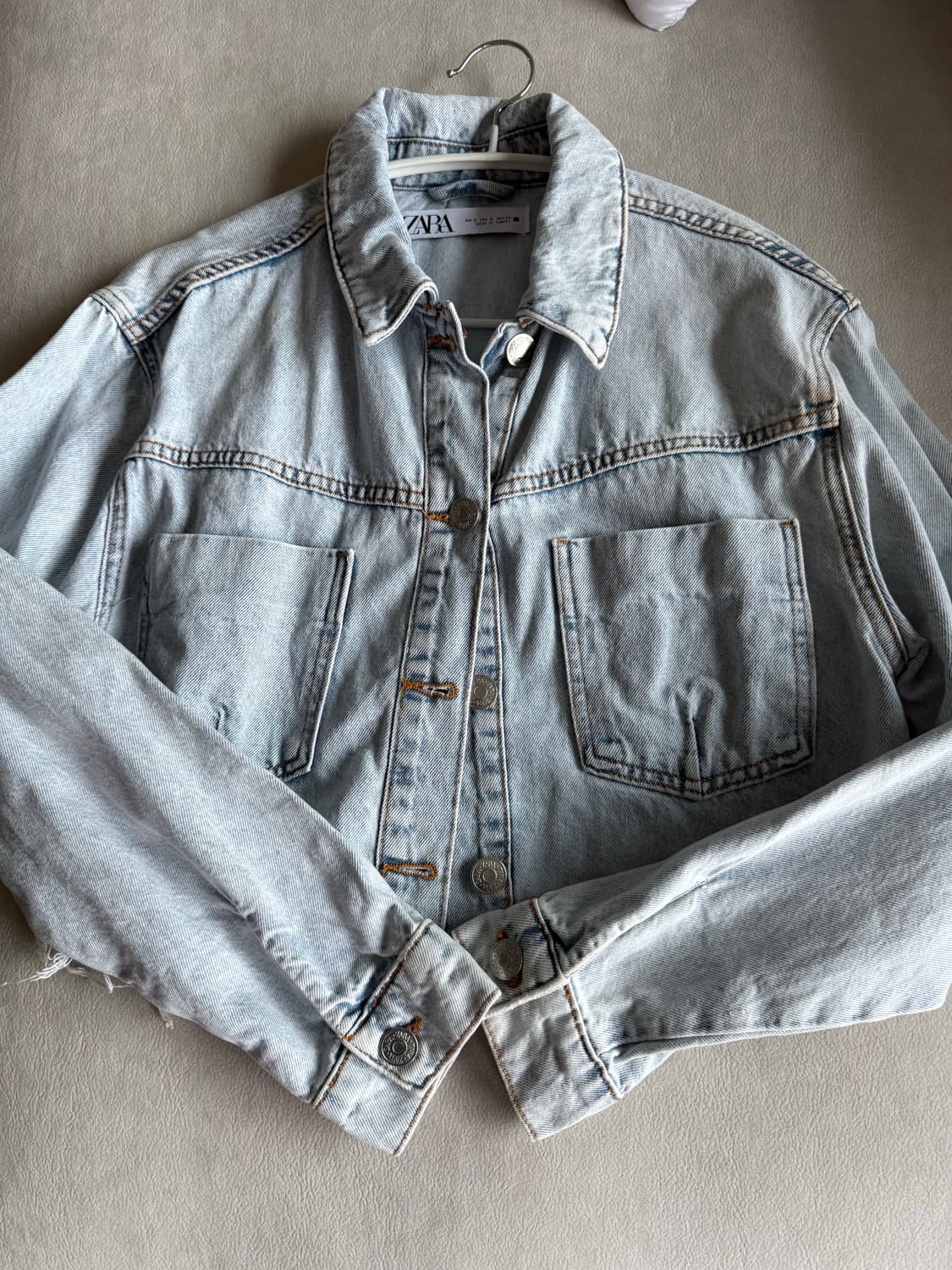 자라 연청 데님 크롭 자켓 S 상품이미지4
