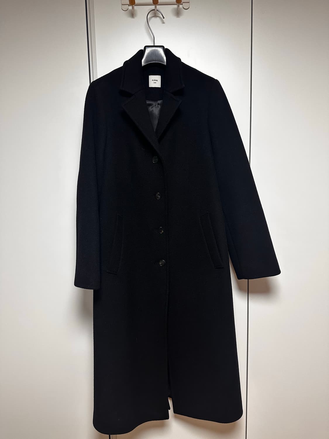 al,thing 캐시미어 울 블랙 롱 코트 상품이미지5